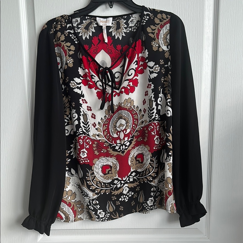 Elegant Black and Red Women's Top